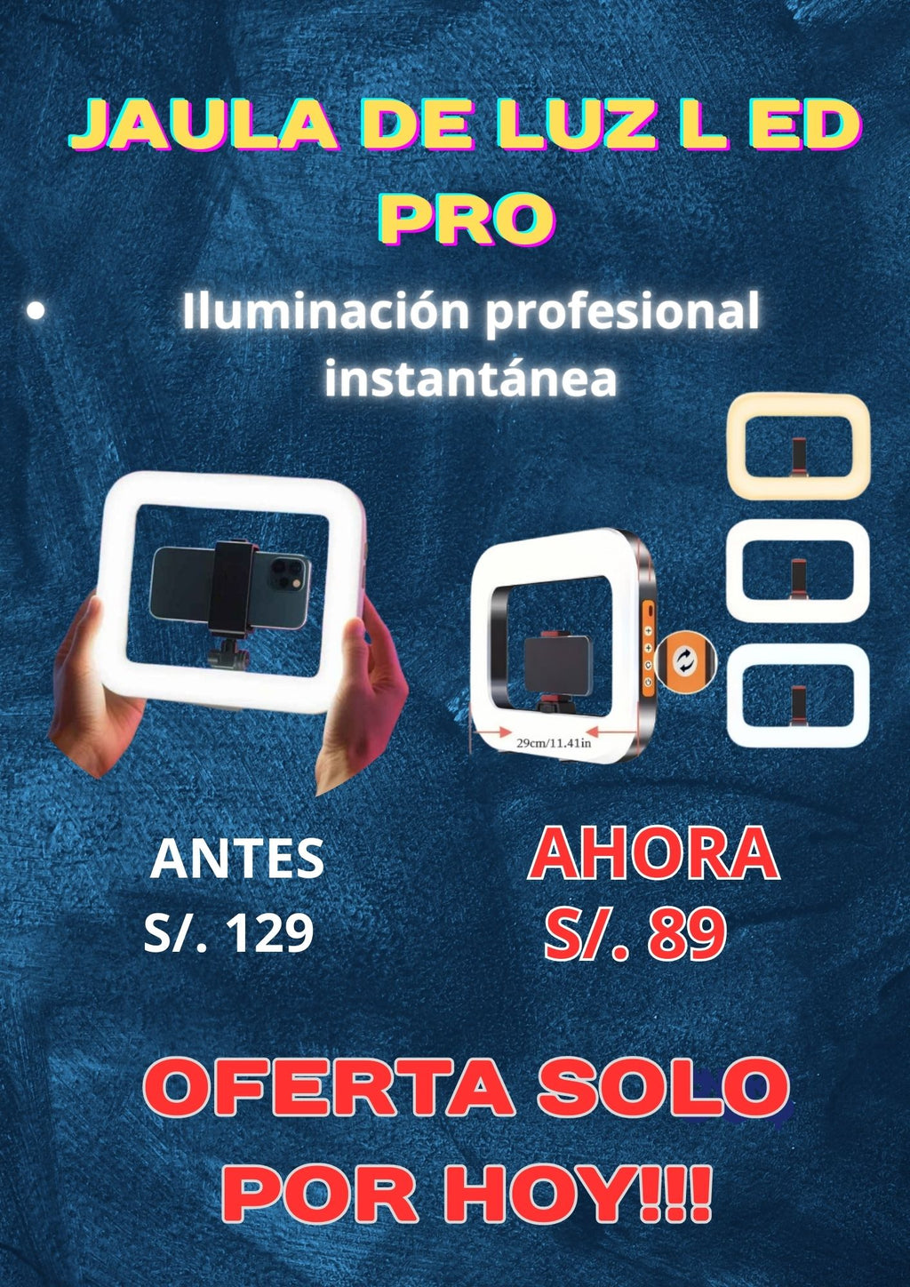 ANILLO DE LUZ PRO PORTATIL PARA CELULAR